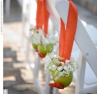 Hanging apples.