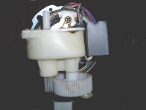 A back view of the gearbox and the lever gear