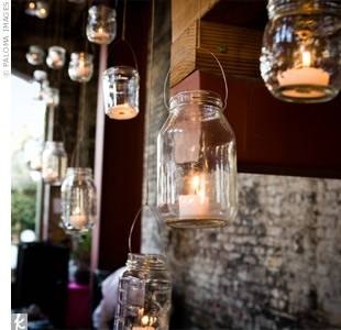 Candles in Mason jars