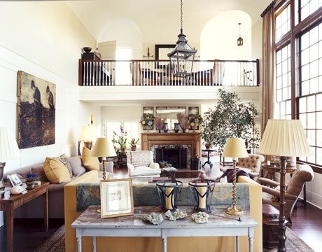 The area under the loft was perfect for the fireplace and storage