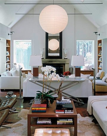This room has shapes and slopes. The color is kept white to show off the angles.
