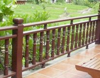 A more ornate and custom wood railing