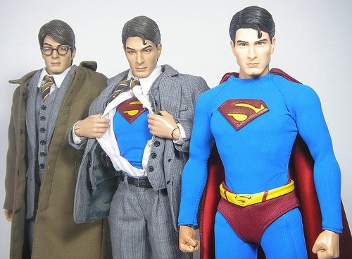 Clark Kent turning into Superman