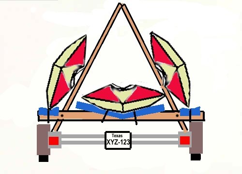 Note How the Kayaks Rest Against the Noodle Pads.