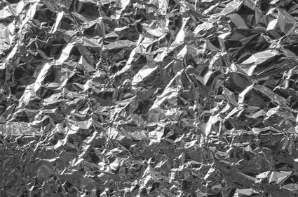 Aluminum foil can add shine to an art project. Aluminum foil can add shine to an art project.