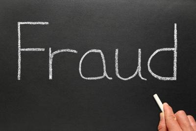 Close up of the word fraud.