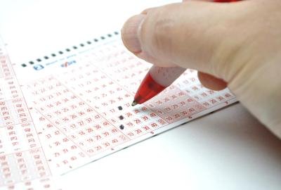 Person picking numbers for lottery