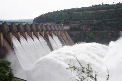 View of a hydroelectric dam.