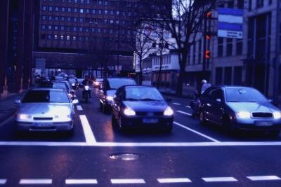 Car headlights.