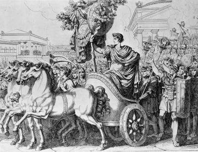 Horse & Cart drawing from Roman times