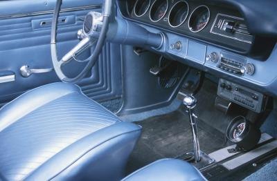 interior of car and brake pedal