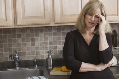Stressed older woman.