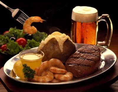 High carb dinner with beer