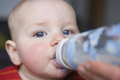 Baby drinking from bottle Baby drinking from bottle