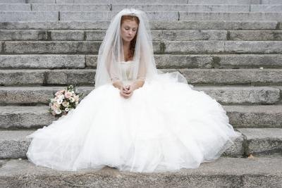 Picking out a wedding dress.