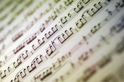 Close up of sheet music.