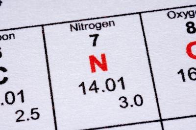 The percentage of nitrogen in a bag of fertilizer determines how much to apply to the lawn.