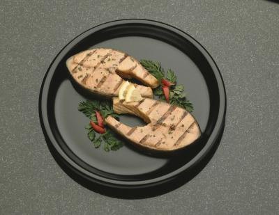 Omega-3 in salmon can reduce bad cholesterol.