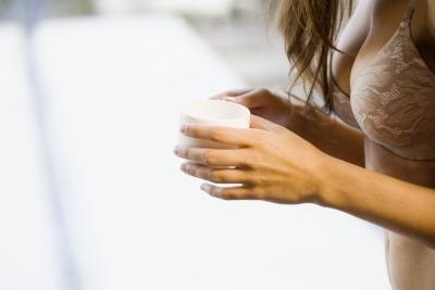 Woman getting ready in morning Woman getting ready in morning