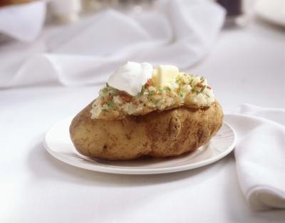 Have a potato bar with either baked or mashed potatoes and all of the toppings. Have a potato bar with either baked or mashed potatoes and all of the toppings.