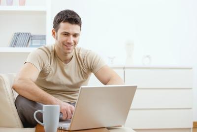 man on computer