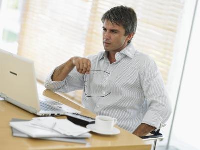 Man looking at laptop