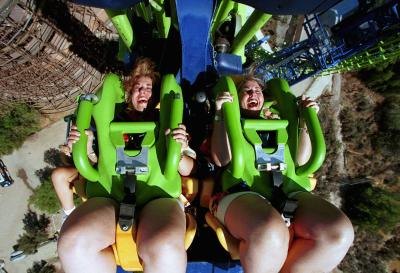 Rollercoaster action at Six Flags Magic Mountain