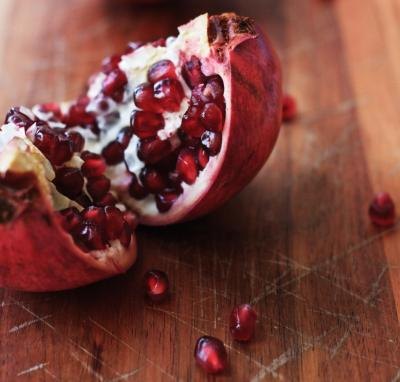 Pomegranate cut open