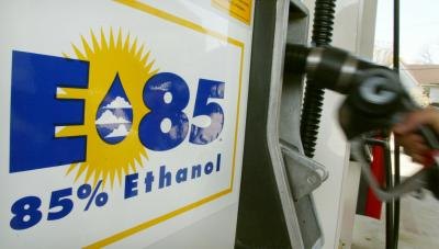 A gas pump serving corn derived E-85 Ethanol.