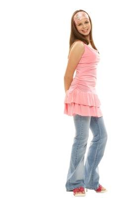 Teens follow fashion trends. Teens follow fashion trends.