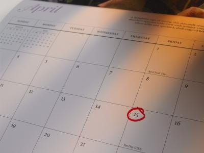 Calendar with circled date