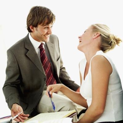 Coworkers flirting