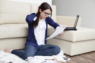Woman reading paper work