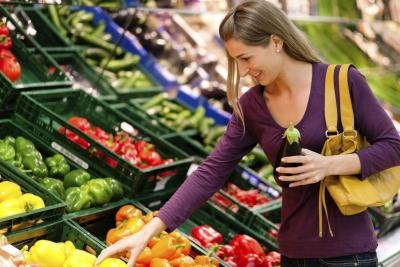 Fruits and vegetables can be displayed many different ways to make them look more attractive.