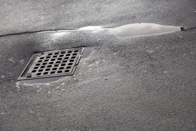 Puddle on concrete lot