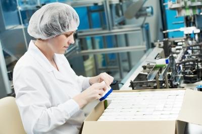 Woman on factory line