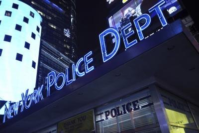 New York Police Department sign.