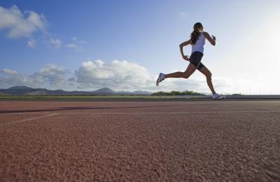 Woman sprinting