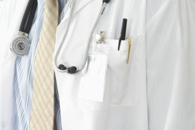 white lab coat with pocket