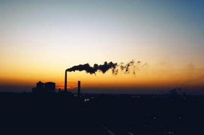 Air pollution coming from factory