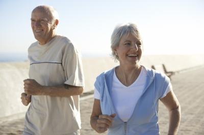 Couple walking on beach