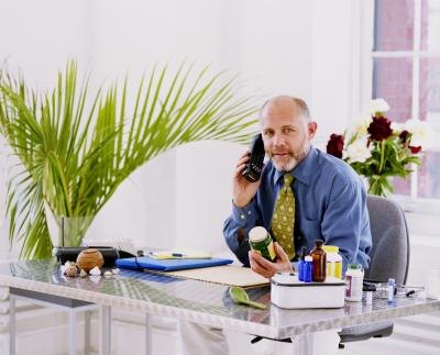 Nutritionist in office.