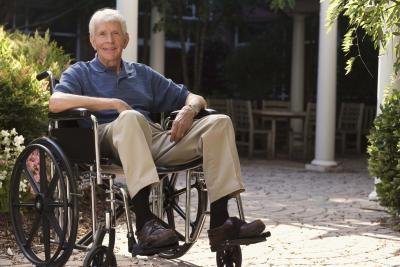 Man in wheelchair. Man in wheelchair.