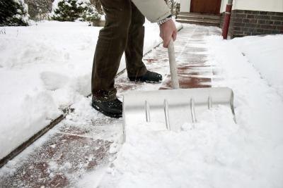 Man shoveling snow