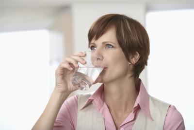 woman drinking water