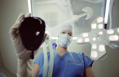 Doctor with respirator