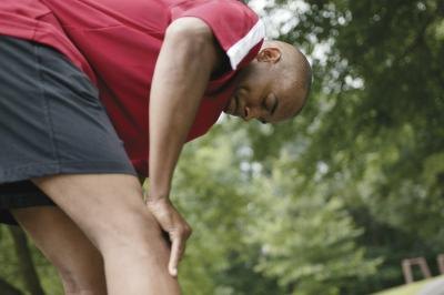 Tired man after jogging