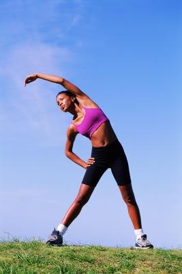 Woman exercising outside