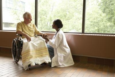 Nurse talking with patient