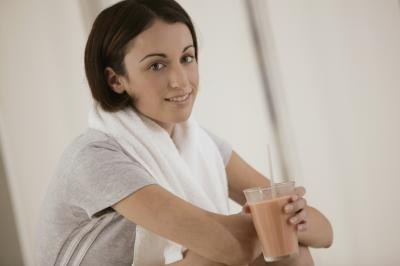 Another protein shake could follow for a snack, with salmon and salad for dinner.